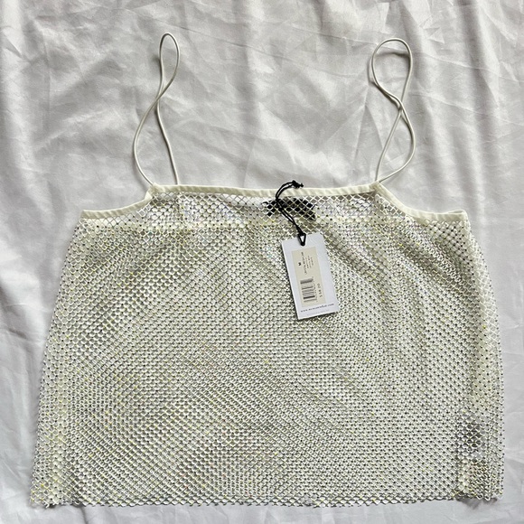 NWT WeWoreWhat Crystal Mesh Camo in White - Picture 5 of 6